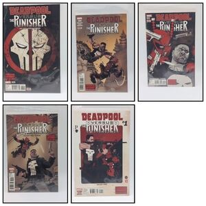 Marvel Deadpool vs The Punisher Set Of 5 Comic Collection 1,2,4,4,5
